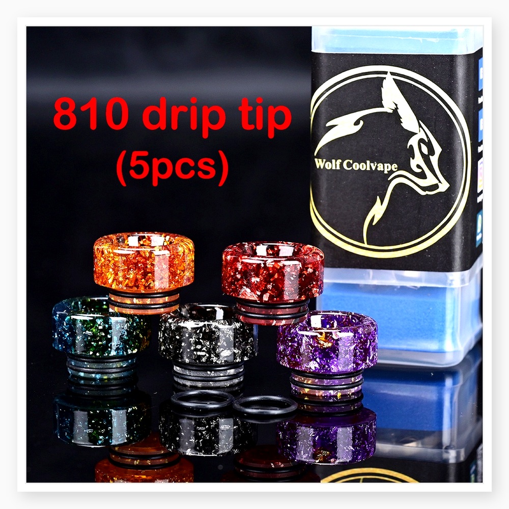 Drip Tip Resin - 5 peças Wolfcoolvape 810 Drip Tips,