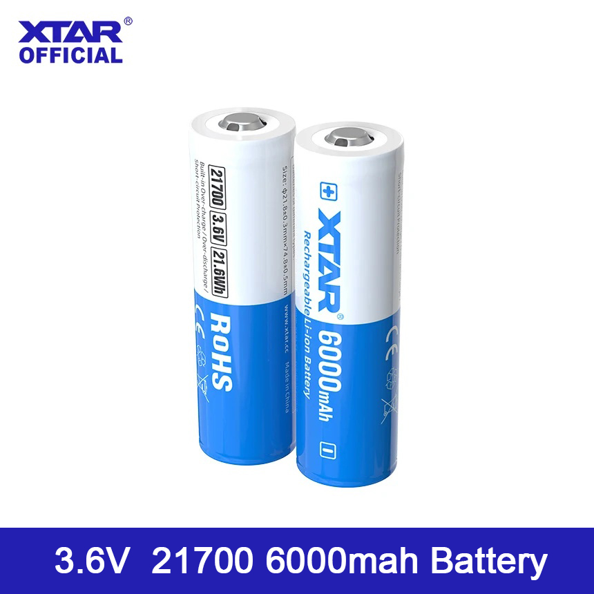 Vape Battery 18650 - Xtar 21700 6000mah bateria recarregável de