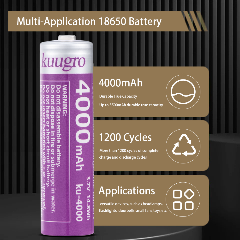 Kuugro 18650 4000mAh Bateria d - Vape Battery 18650 avaliação e preço