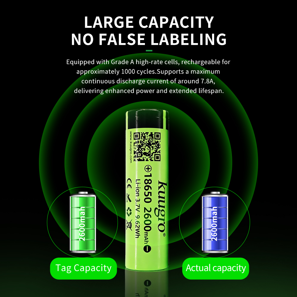Bateria Kuugro 18650 2600mAh 3 - Vape Battery 18650 avaliação e preço