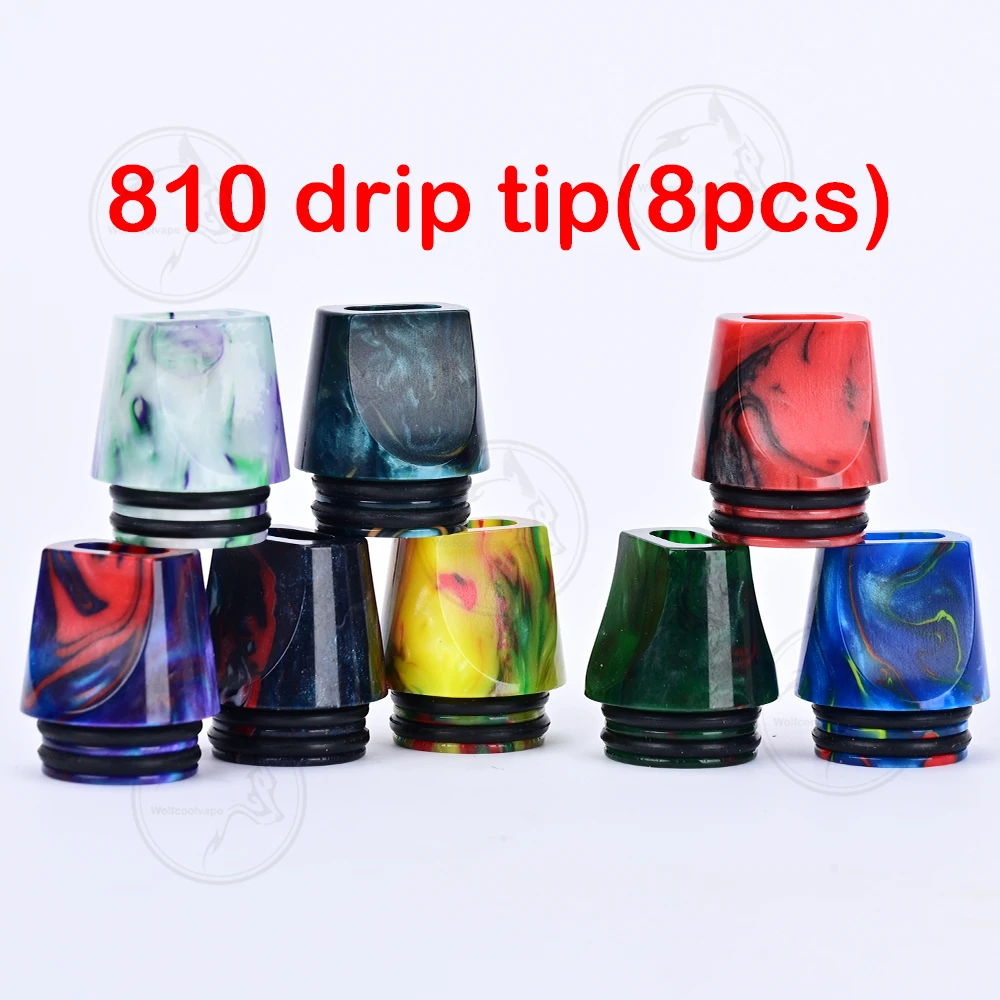 8 peças Wolfcoolvape Atomizer  - Drip Tip Resin avaliação e preço
