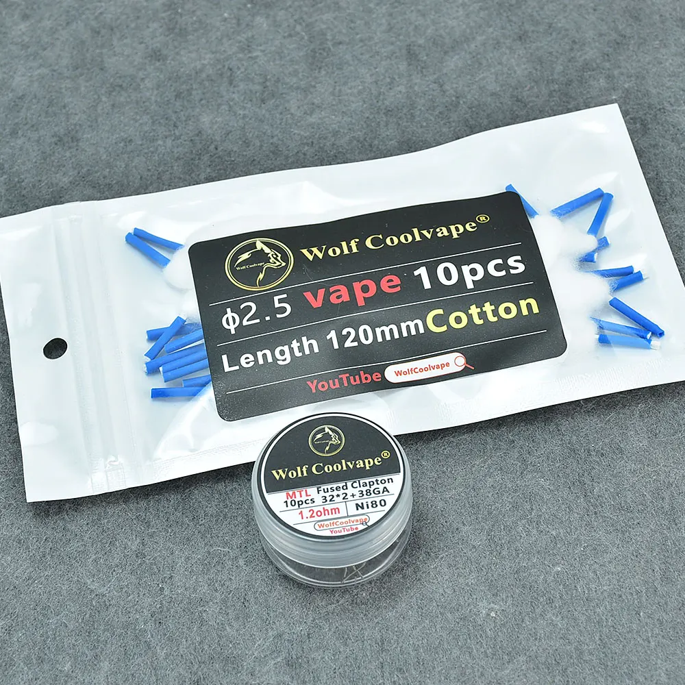 Wolfcoolvape NI80 Bobina de Va - Clapton Wire Pre Built avaliação e preço